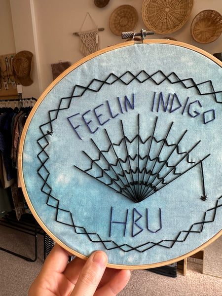 Handmade Embroidered Indigo Wall Art