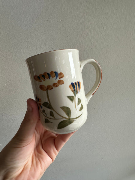 Vintage Cream + Floral Set of 4 Coffee Mugs