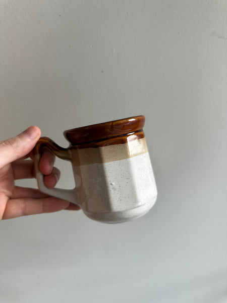 Vintage 70s Two Toned Ceramic Coffee Mugs Set of 2