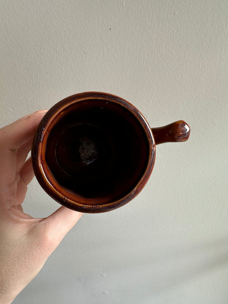 Vintage 70s Two Toned Ceramic Coffee Mugs Set of 2