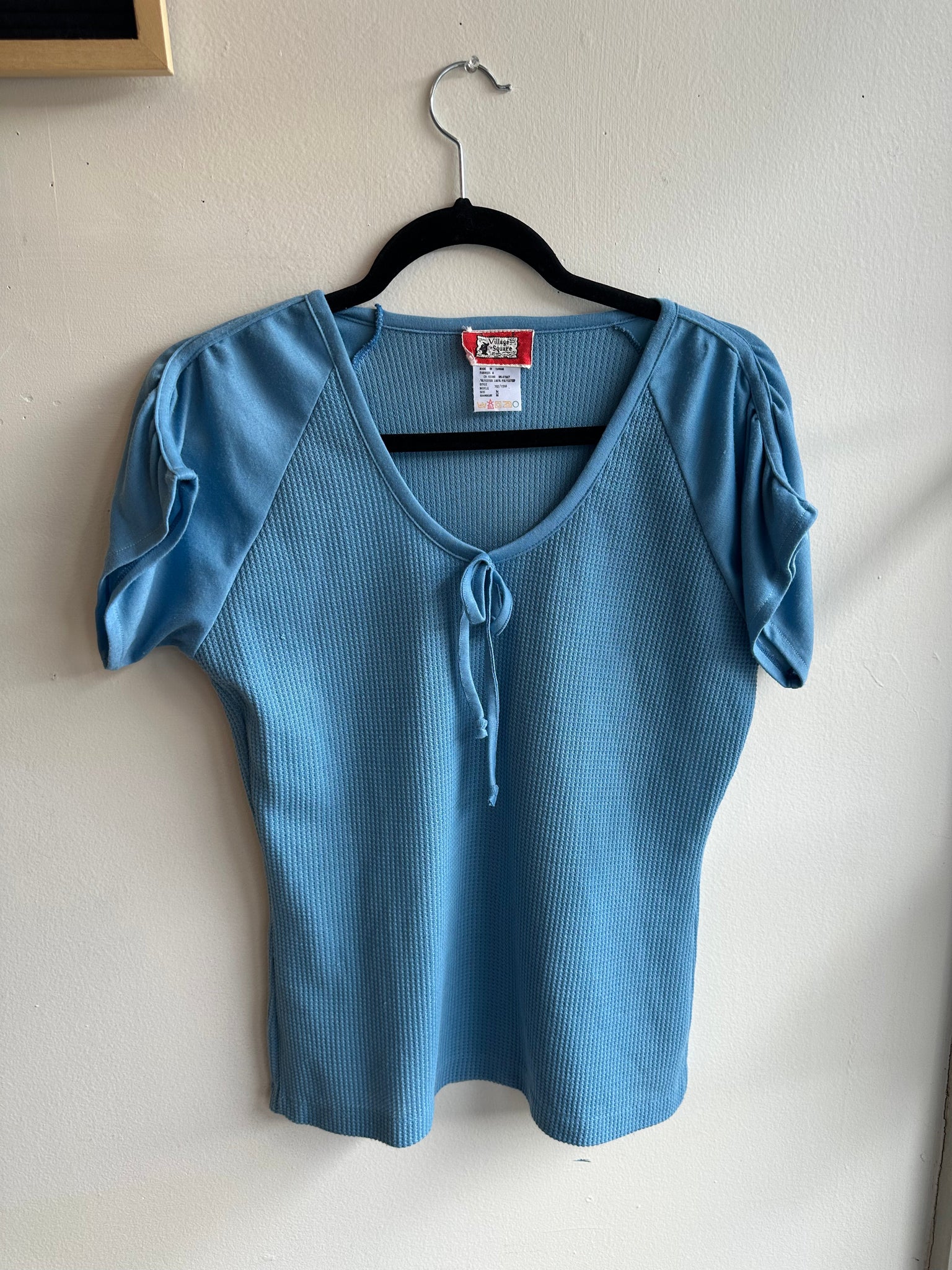 Vintage 70s Baby Blue Waffle T-Shirt