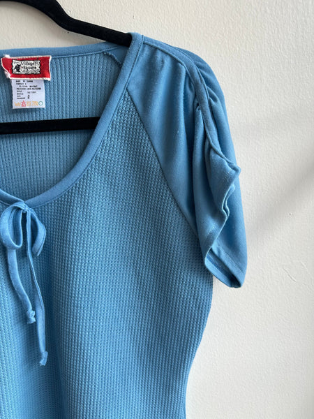 Vintage 70s Baby Blue Waffle T-Shirt
