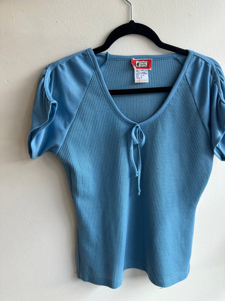 Vintage 70s Baby Blue Waffle T-Shirt