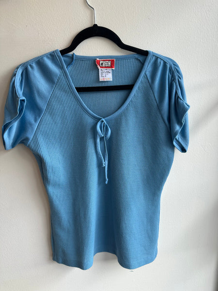 Vintage 70s Baby Blue Waffle T-Shirt