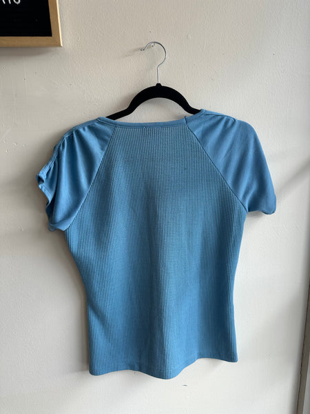 Vintage 70s Baby Blue Waffle T-Shirt