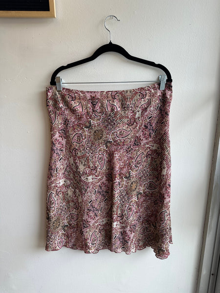 Vintage Y2K Light Sheer Pink Paisley Patterned Skirt