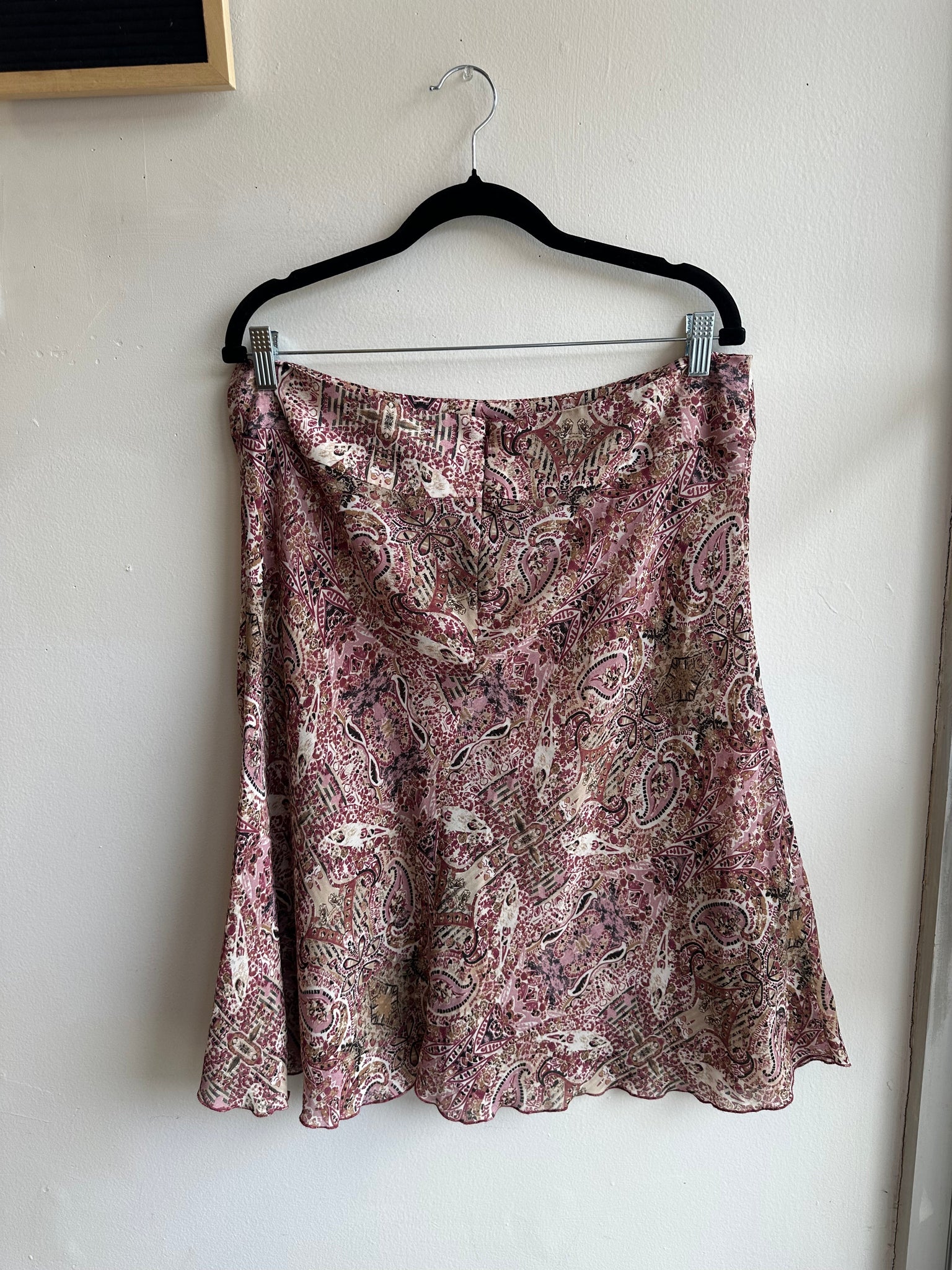 Vintage Y2K Light Sheer Pink Paisley Patterned Skirt