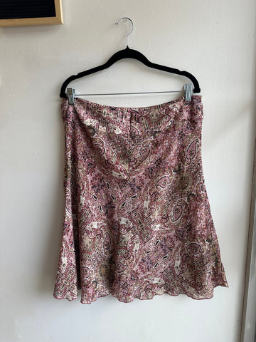 Vintage Y2K Light Sheer Pink Paisley Patterned Skirt