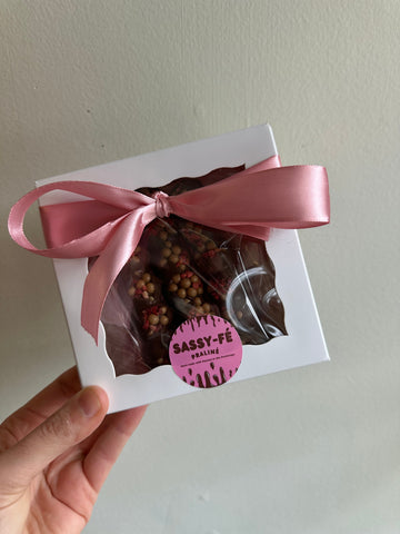 Sassy Fe Hand Crafted Belgian Milk Chocolate with Salted Caramel