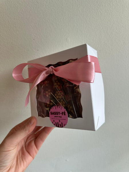 Sassy Fe Hand Crafted Belgian Milk Chocolate with Salted Caramel