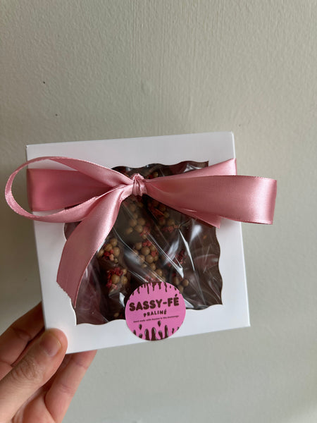 Sassy Fe Hand Crafted Belgian Milk Chocolate with Salted Caramel