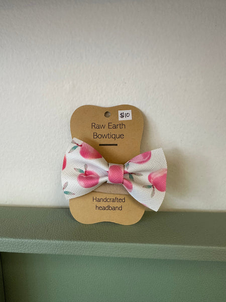 Raw Earth Apple Baby Bow Headband