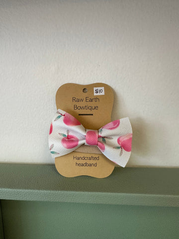 Raw Earth Apple Baby Bow Headband