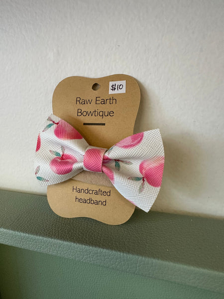 Raw Earth Apple Baby Bow Headband