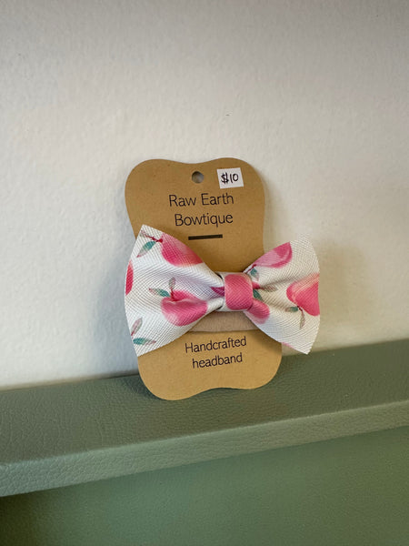 Raw Earth Apple Baby Bow Headband
