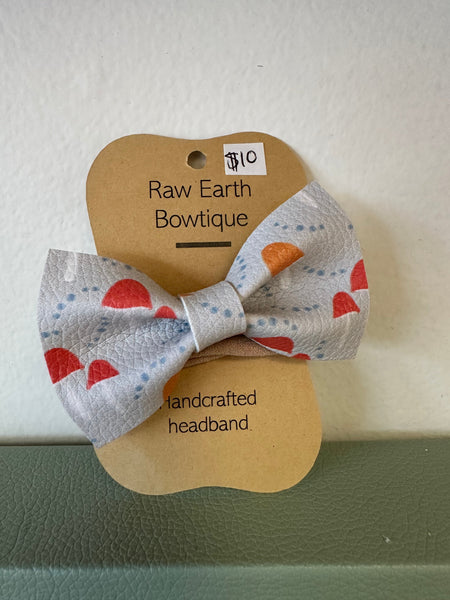 Raw Earth Bowtique Mushrooms Baby Bow Headband