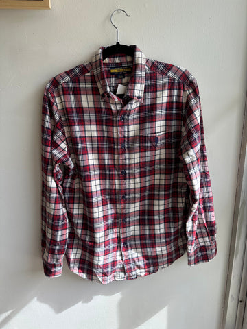 Vintage Ralph Lauren Red and Navy Cotton Flannel | Size Medium