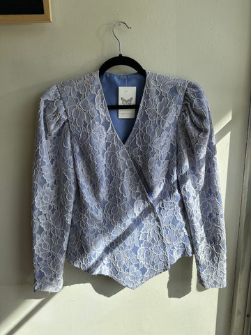 Vintage 1980s Purple Lace Blazer | Size Medium