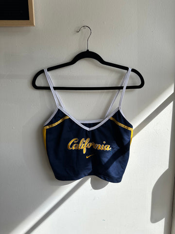 Vintage Nike California Berkeley Basketball Team Cropped Tank Top | Size Medium