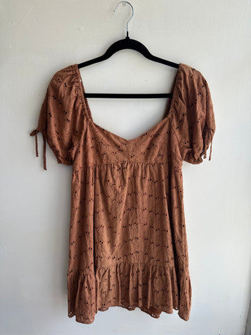Rustic Charm Puff Sleeve Dress | Size Small