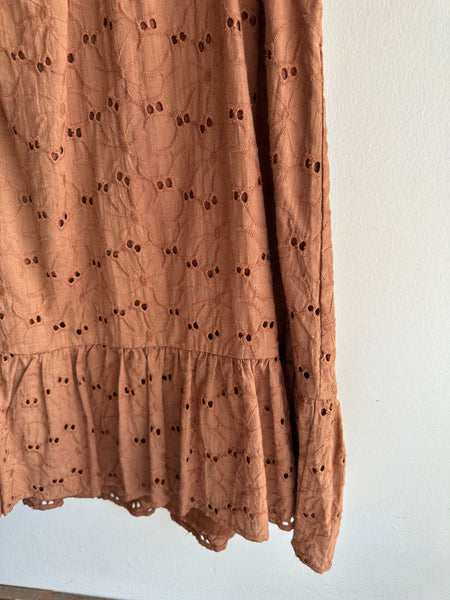 Rustic Charm Puff Sleeve Dress | Size Small