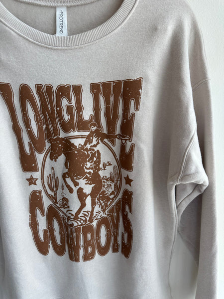 Long Live Cowboys Graphic Sweatshirt: HEATHER DUSTY