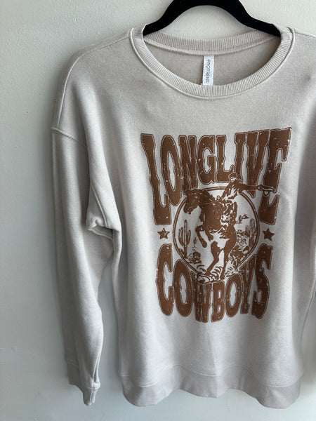 Long Live Cowboys Graphic Sweatshirt: HEATHER DUSTY
