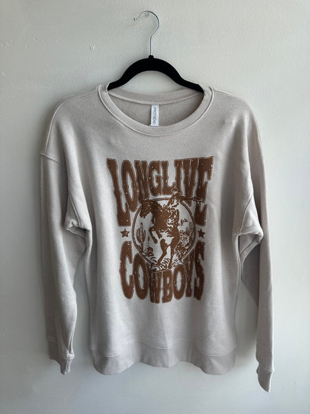 Long Live Cowboys Graphic Sweatshirt: HEATHER DUSTY
