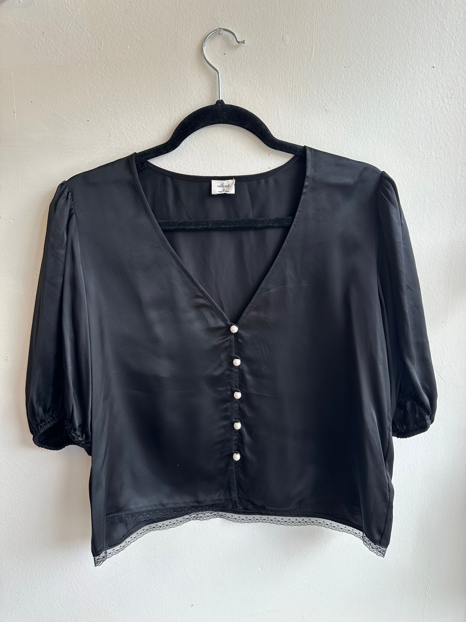 Wilfred Black Bria Balloon Sleeve Top