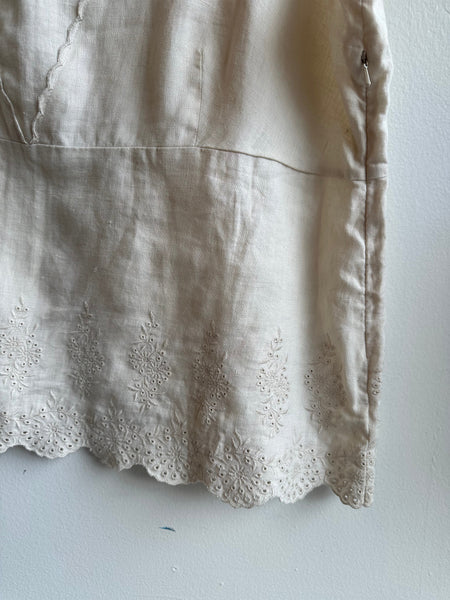Eddie Bauer Cream Linen Lace Tank Top | Size XXL