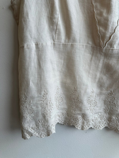 Eddie Bauer Cream Linen Lace Tank Top | Size XXL