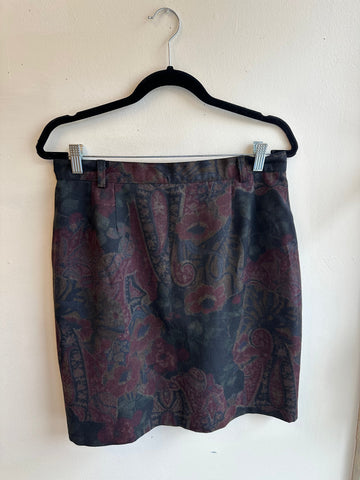 Vintage Floral Print A-Line Skirt | Size 15 | Made in Canada