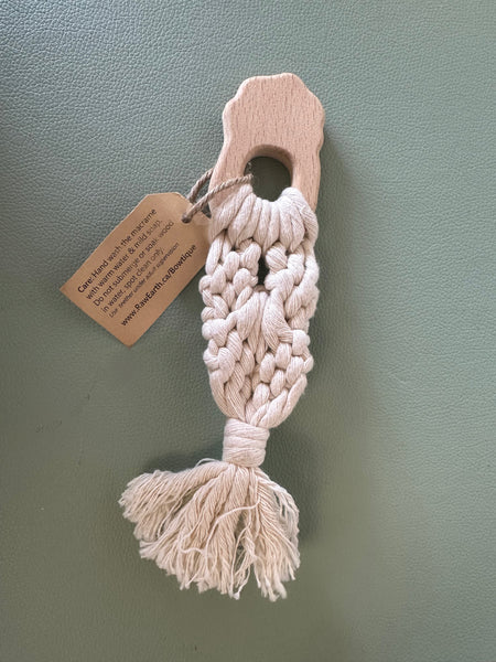 Raw Earth Pineapple Wooden Macrame Teether
