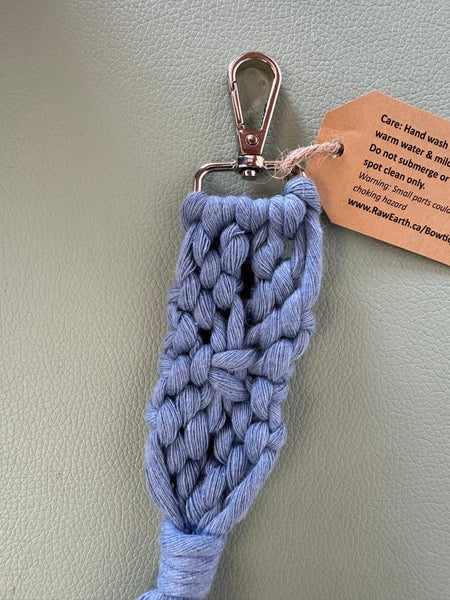 Raw Earth Macrame Blue Key Chain
