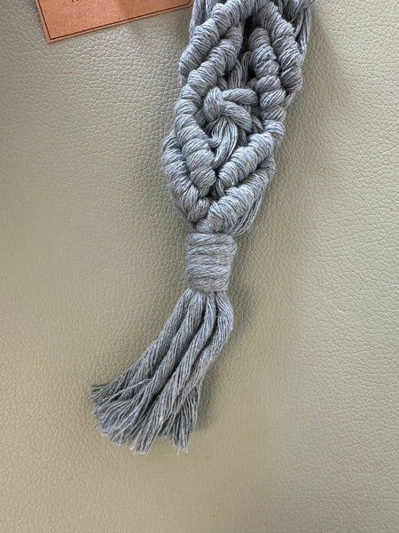 Raw Earth Macrame Teal Key Chain