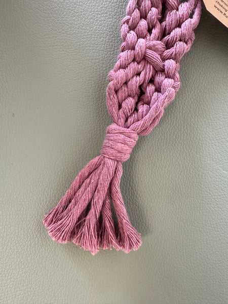 Raw Earth Macrame Pink Key Chain