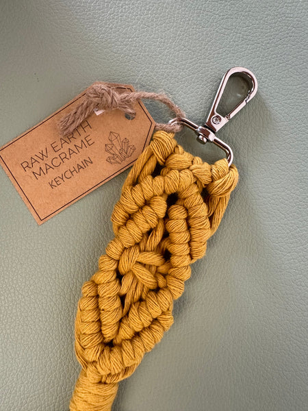 Raw Earth Macrame Yellow Key Chain