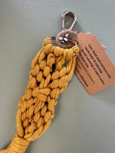 Raw Earth Macrame Yellow Key Chain