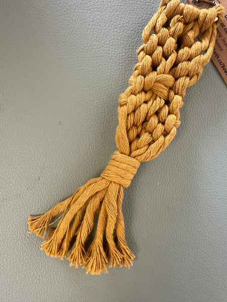 Raw Earth Macrame Yellow Key Chain