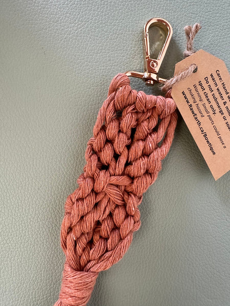 Raw Earth Macrame Burnt Orange Key Chain