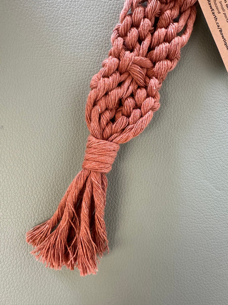 Raw Earth Macrame Burnt Orange Key Chain