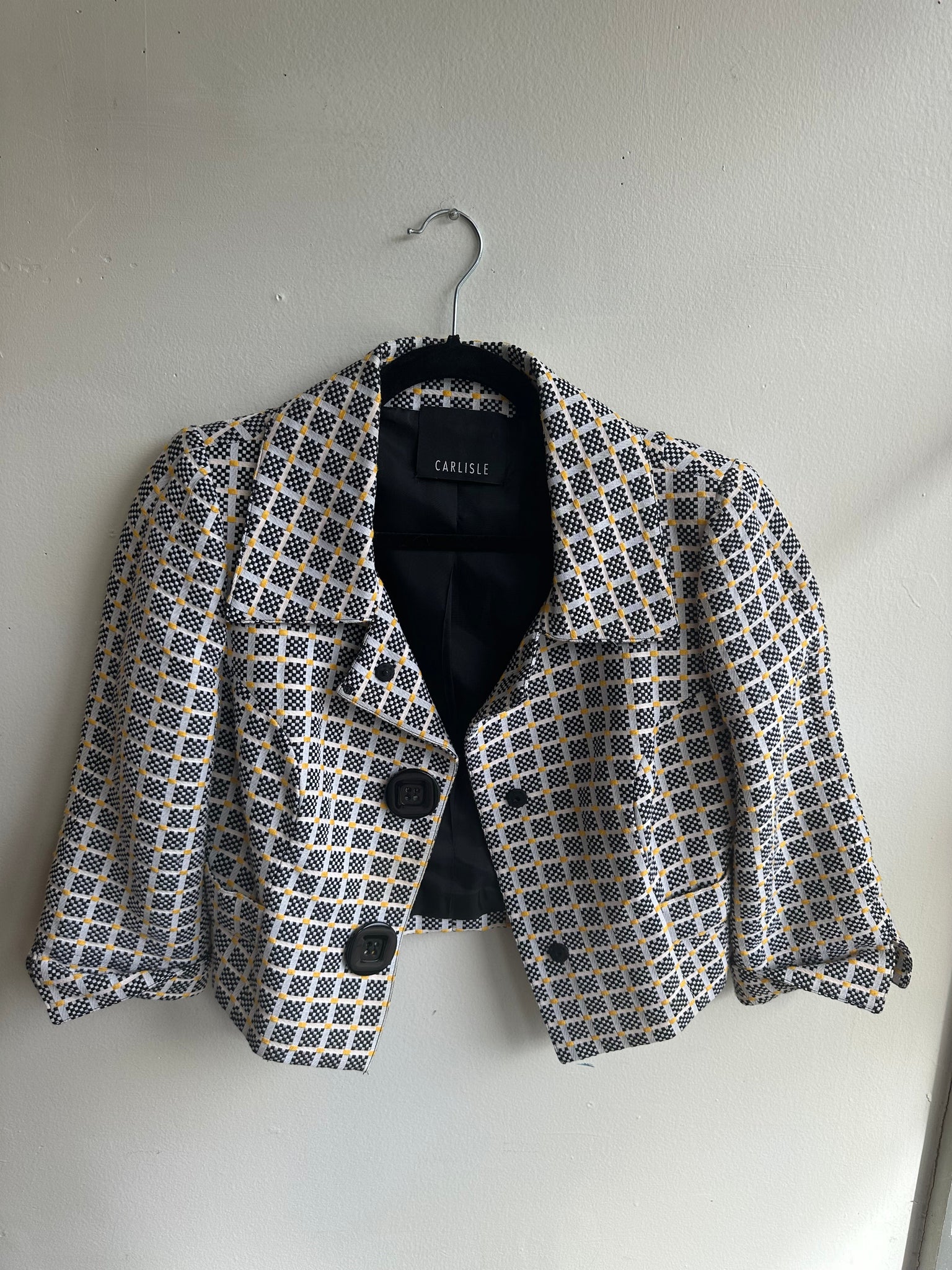 Carlisle Designer Checkered Crop Jacket | Size 2