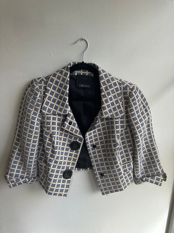 Carlisle Designer Checkered Crop Jacket | Size 2