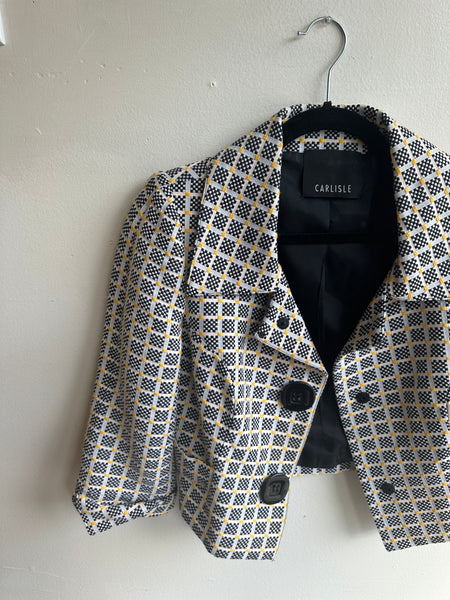 Carlisle Designer Checkered Crop Jacket | Size 2