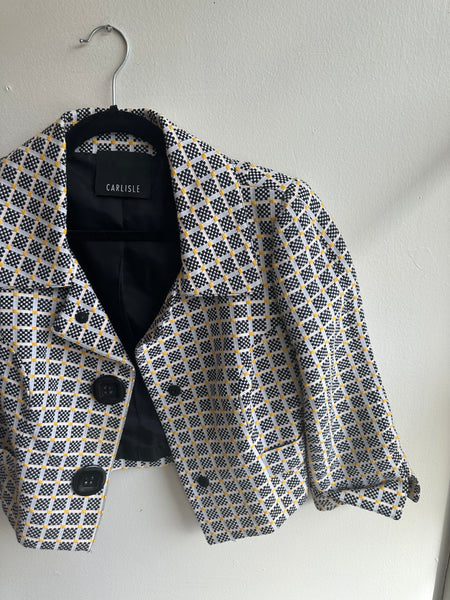 Carlisle Designer Checkered Crop Jacket | Size 2