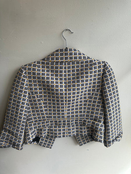 Carlisle Designer Checkered Crop Jacket | Size 2