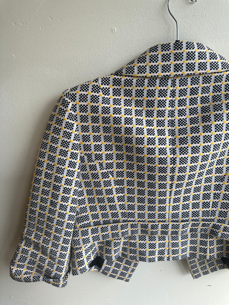 Carlisle Designer Checkered Crop Jacket | Size 2