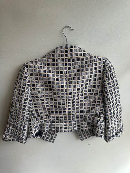Carlisle Designer Checkered Crop Jacket | Size 2