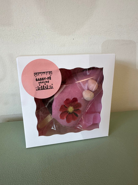 Sassy Fe Sorry Grandma Fudge Tarts Pink with Edible Flowers