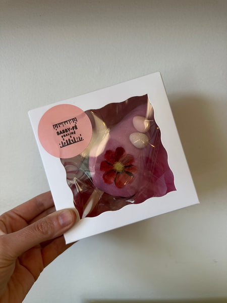 Sassy Fe Sorry Grandma Fudge Tarts Pink with Edible Flowers